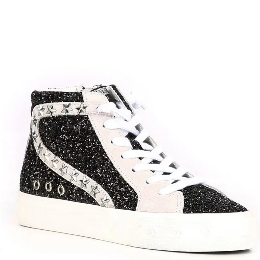 Vintage Havana dormy glitter star studded high top platform sneaker - Picture 7 of 12